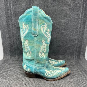 Corral Cortez Turquoise Leather Embroidered Western Cowgirl Boots Women’s 6 M